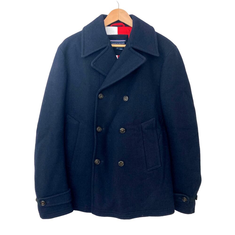 Tommy Hilfiger Mens Medium Heritage Maritime Preppy Ivy League Navy Peacoat Coat